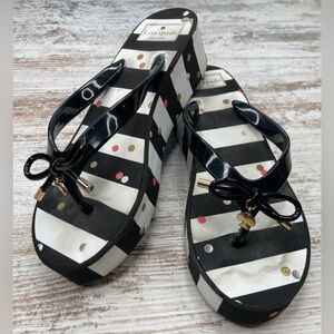 Kate Spade Rhett Confetti Wedge Flip Flops sz 7